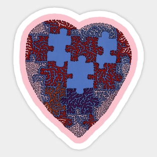 Puzzle Heart Missing Pieces Sticker